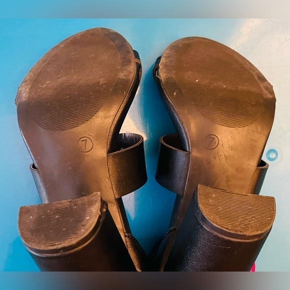 LULU’S Black Ankle Strap Open Toe Sandal Heels Size 7 - Picture 8 of 9
